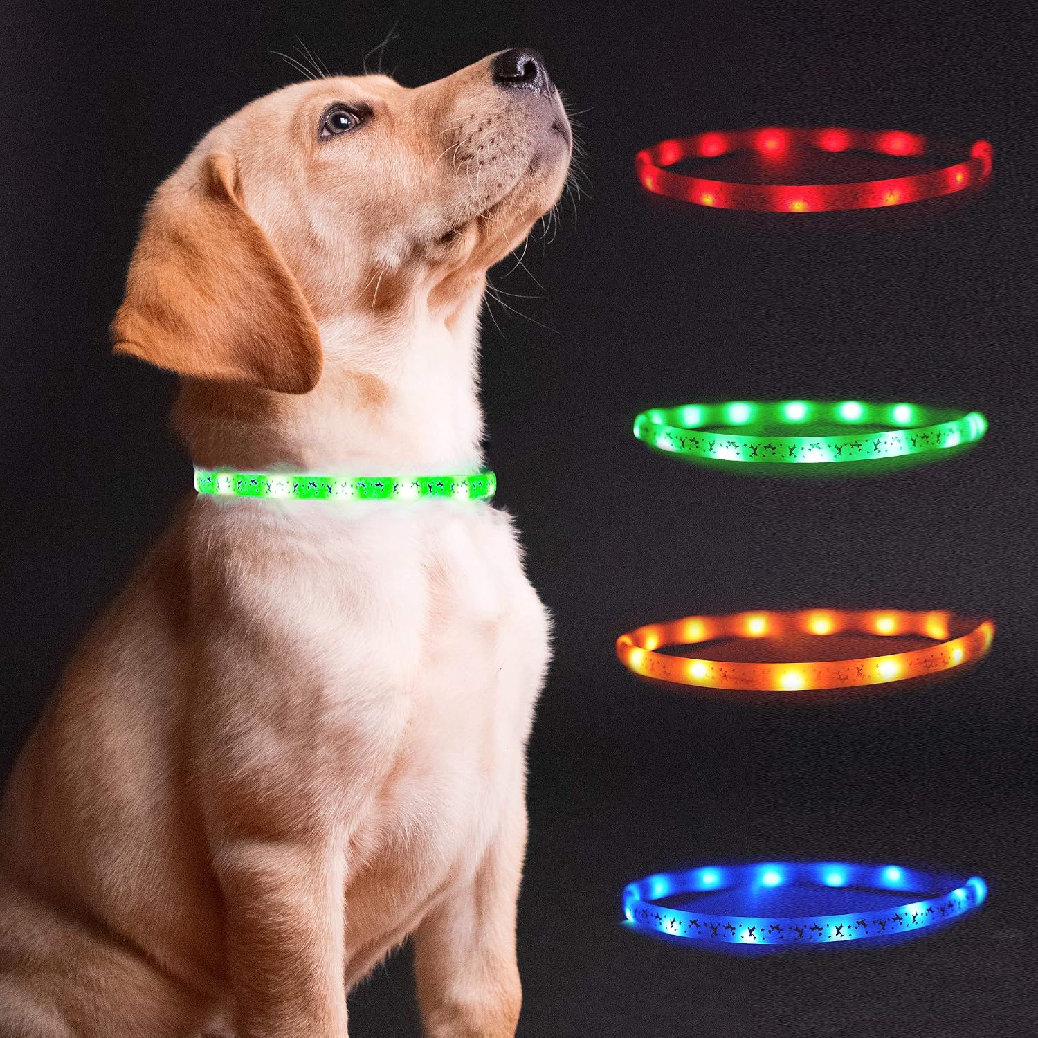 Vovodog LED Dog Collar, 3 Flashing Modes Pet Necklace, Waterproof with USB Rechargeable & Cuttable Light Up Collar, Makes Your Puppy…