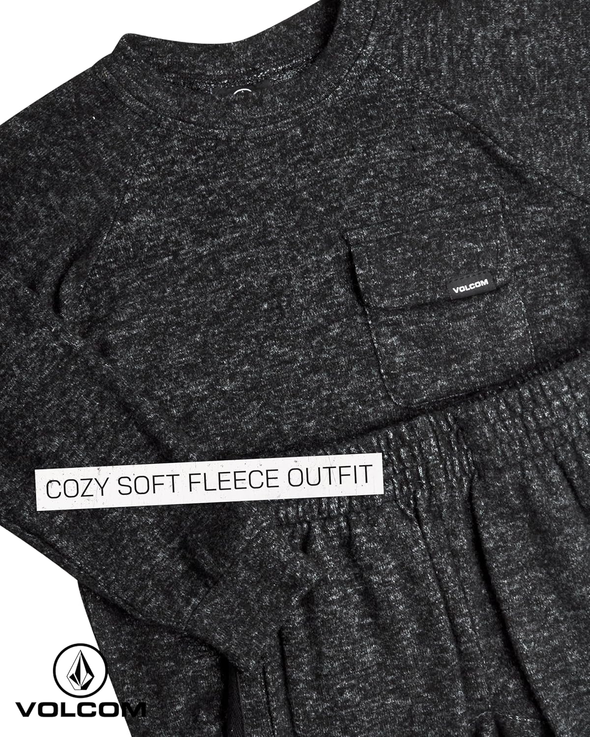 Volcom Boys Sweatsuit Set - 2 Piece Soft Fleece Crewneck Pullover Sweatshirt and Jogger Pants - Cozy Outfits for Boys 12M-7 - Image 3