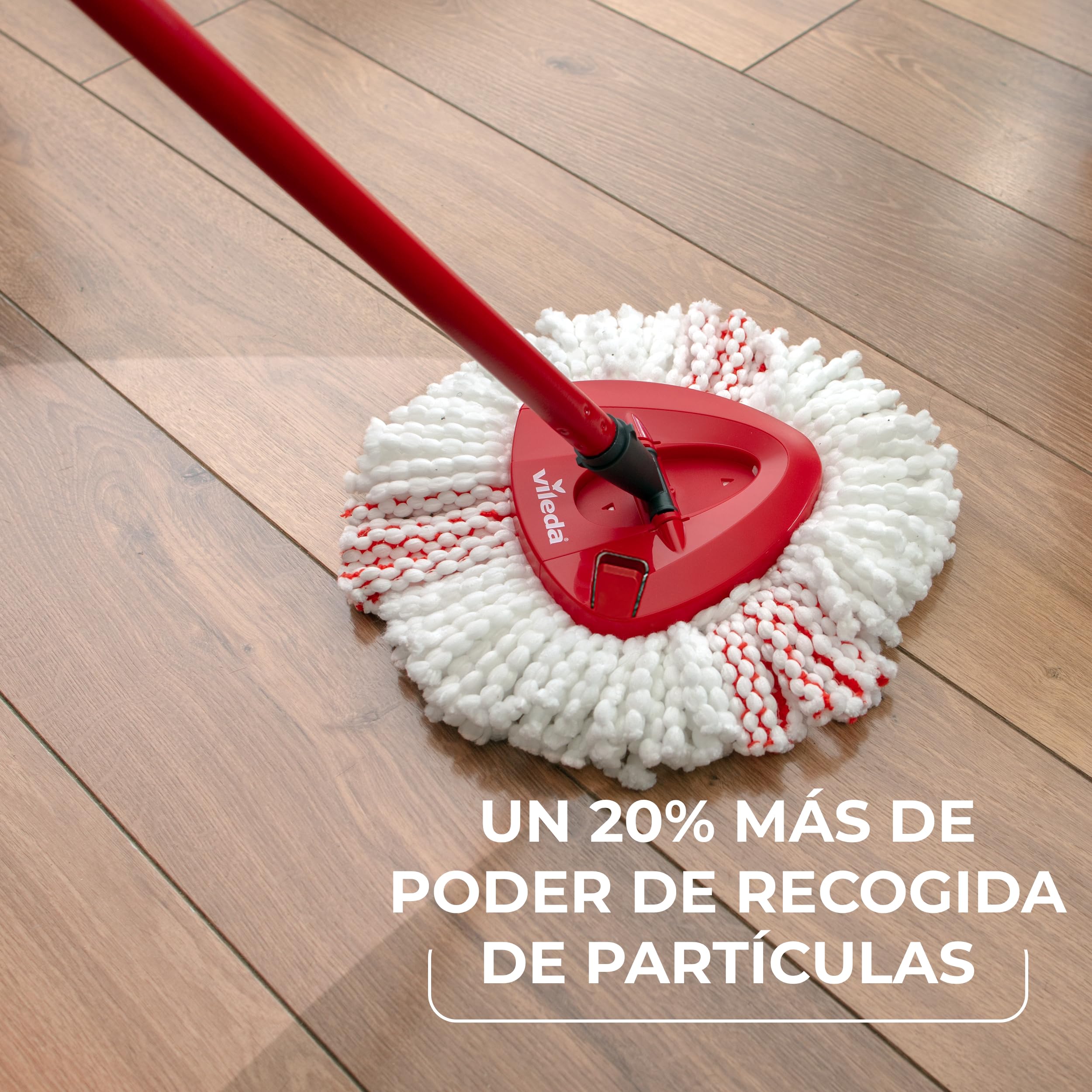 Vileda Turbo Set de Fregona con Cubo y Escurridor Giratorio Activado con Pedal | Palo telescópico de 65 a 131 cm | | Recambio de Microfibra | Limpieza Profunda con Menos Esfuerzo