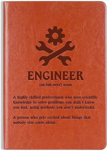 Cuaderno de cuero con definición de ingeniero de regalo para ingeniero, nuevo pasador con licencia, regalo para estudiantes, ingeniero mecánico,