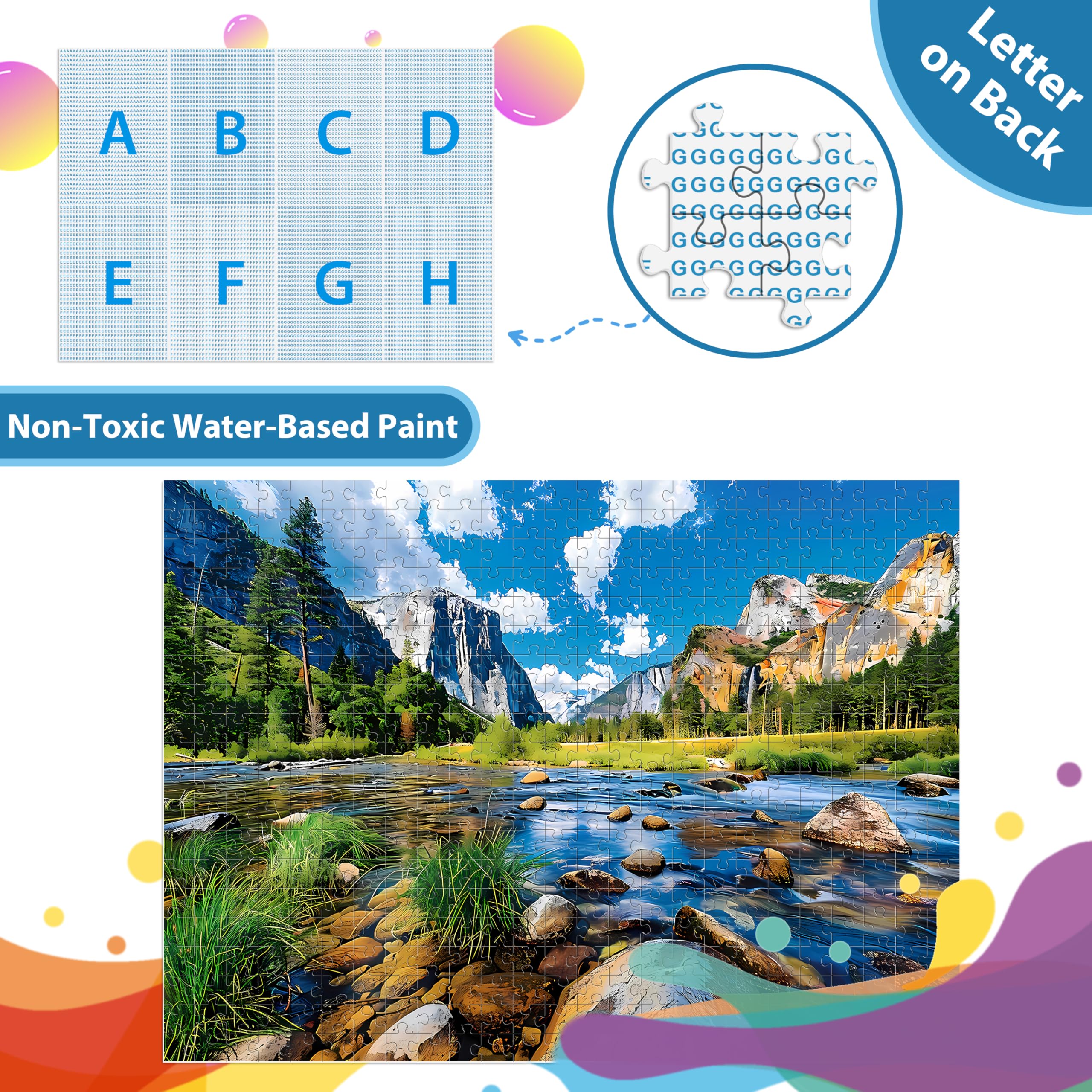 Nature Puzzle for Adult 500 Piece Puzzle Mountain Lake Landscape Puzzle Scenery, Jigsaw Puzzles Scenic, Art Home Decor DIY Funny Challenging Puzzle Game Toy for Mom, Wife, Friend