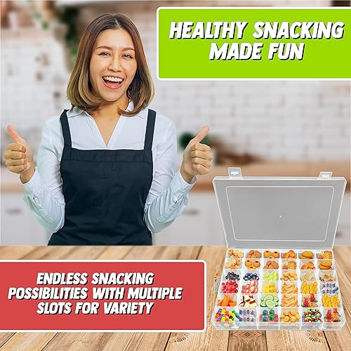 Miniatura 9 de Skywin Bandeja de aperitivos  Recipientes cuadrados divertidos y funcionales  Caja de aperitivos fácil de usar y limpiar, fomenta una alimentación