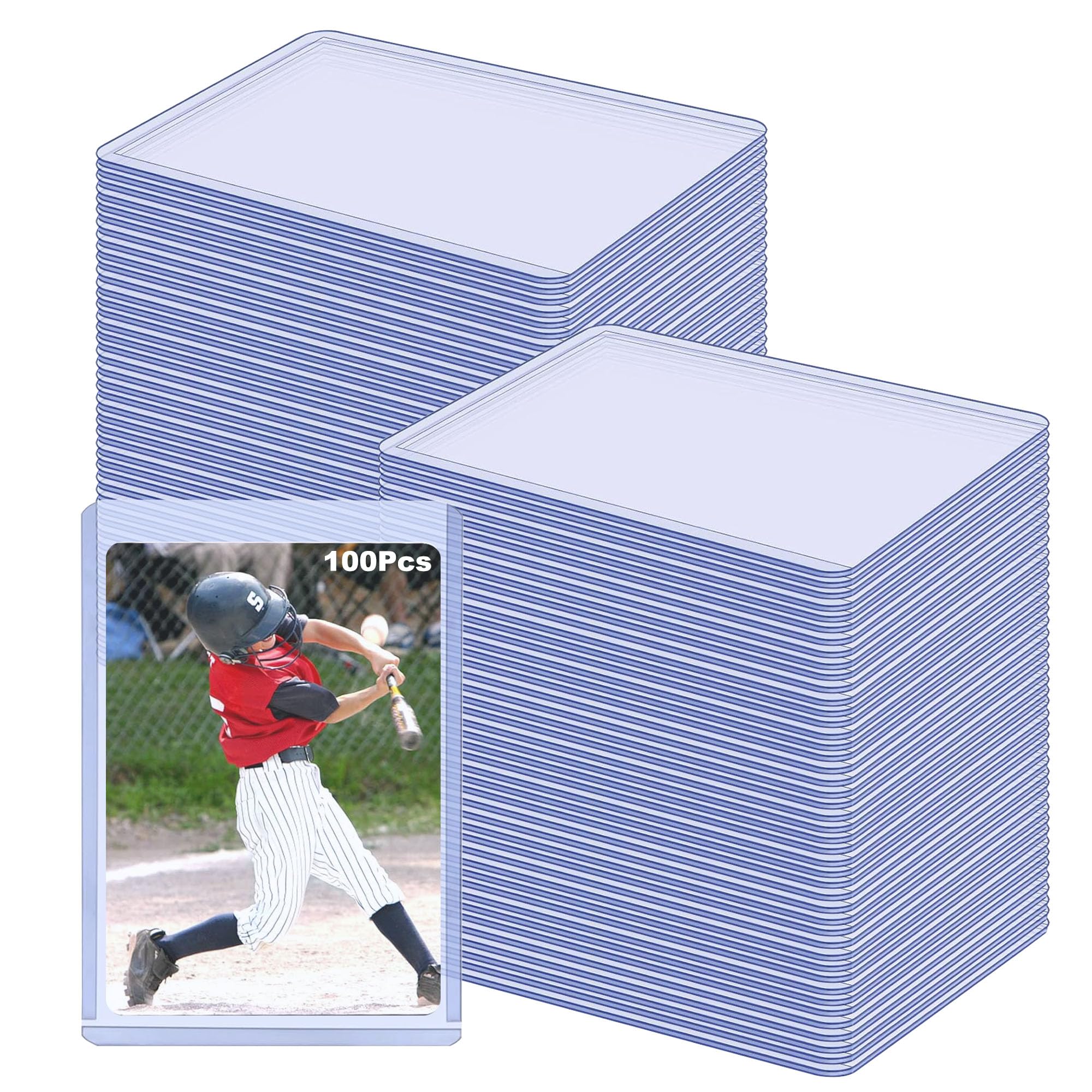 Top loaders Hard Card Sleeves, 35PT Hard Plastic Trading Card Protectors, 3" x 4" Baseball Card Protector