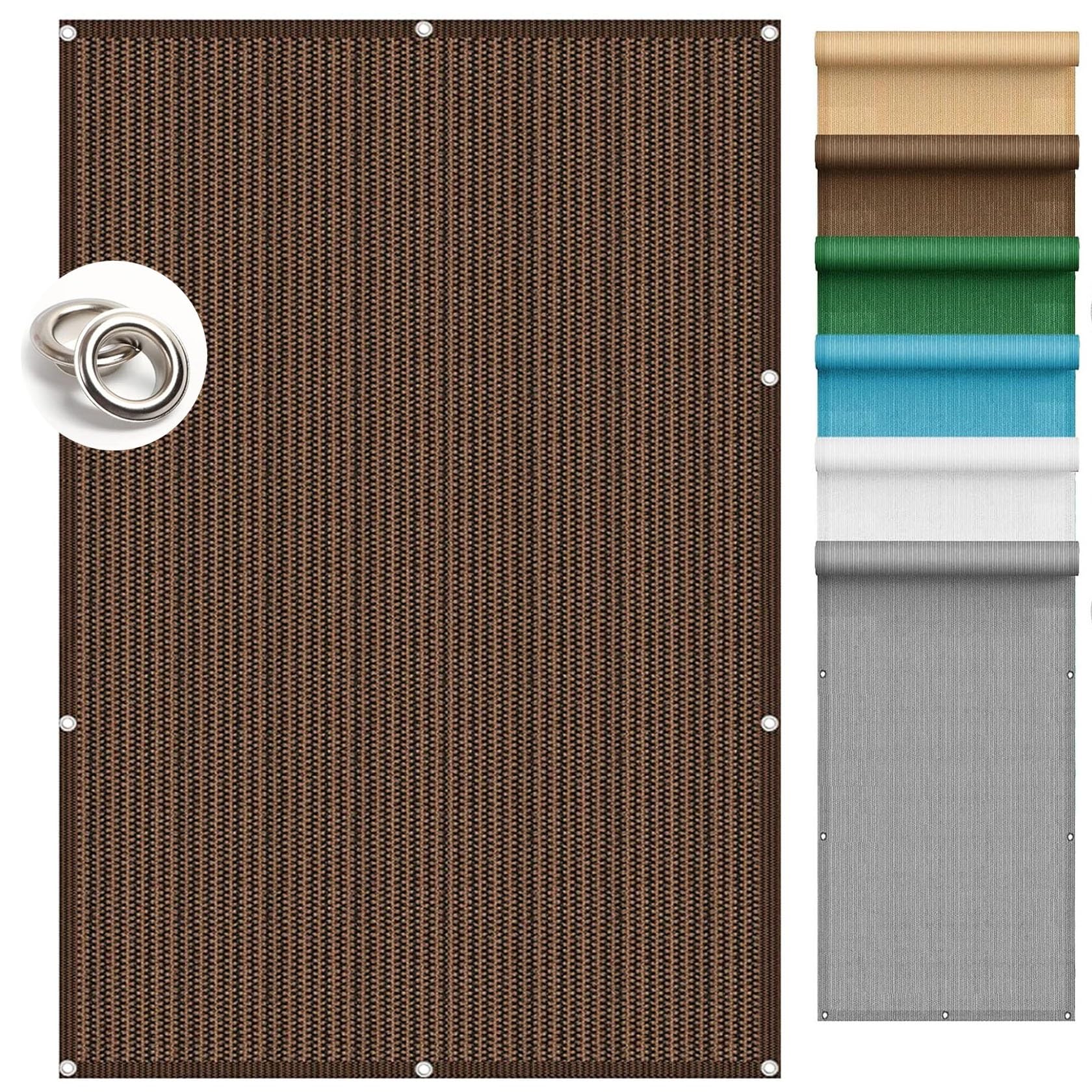 Filet ombrage carré 7x8m marron pour ombrager le patio et la terrasse