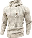Zaitun Sweatshirt à capuche Homme manches longues Sweater à cape tricotée