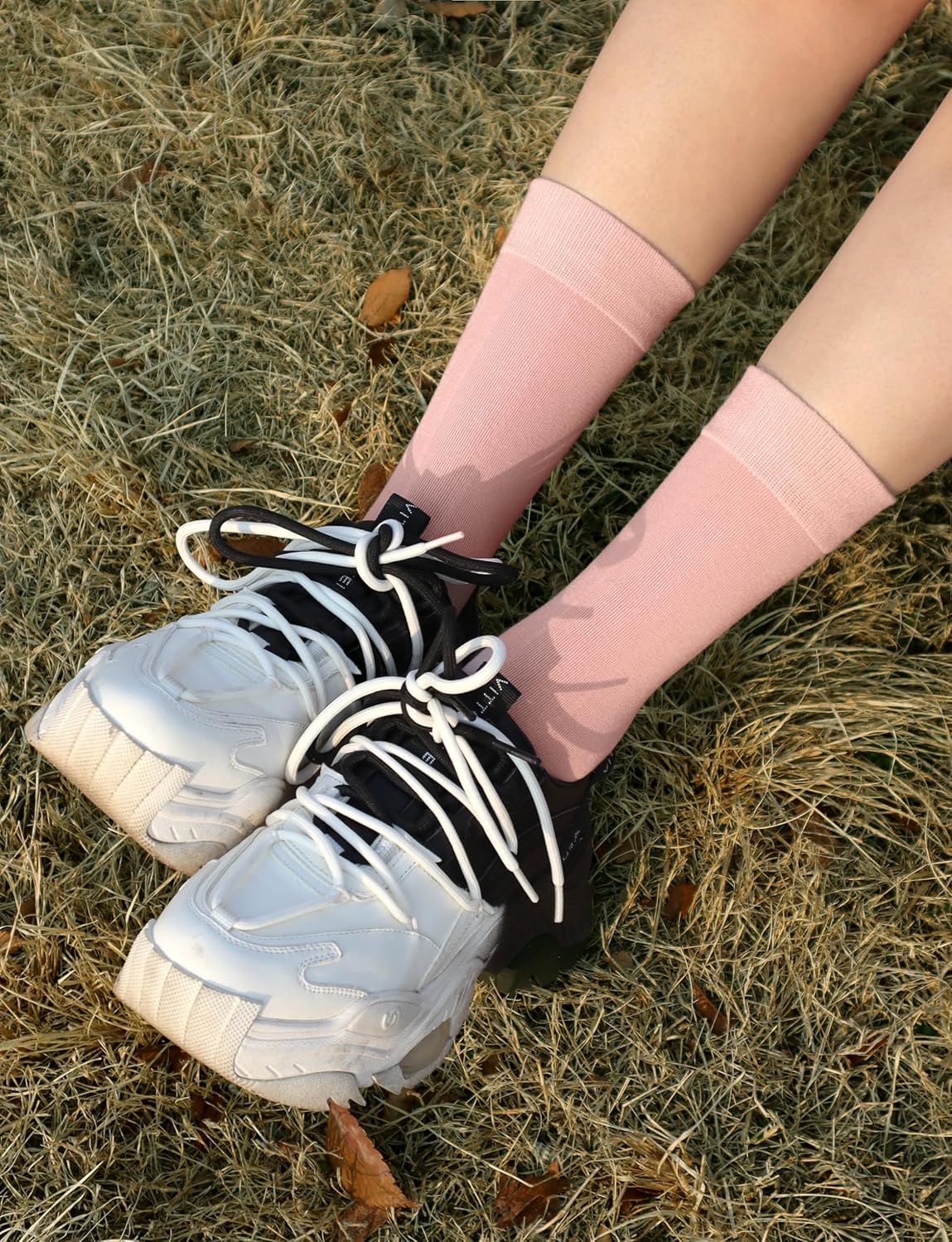 Women's Soft Thin Viscose Bamboo Crew Socks, Fit Stretchy Casual, Business, Dress Calf Sock 5 Pairs - Image 3