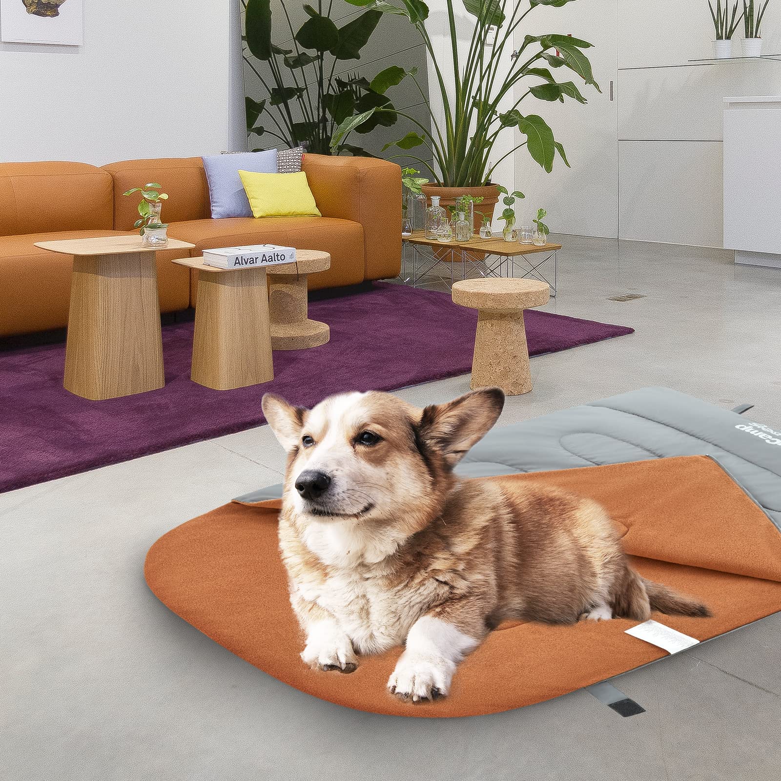 KingCamp Sac de Couchage pour Chien Imperméable, Couverture pour Chien Chat Chiot Doux Lavable, Coussin pour Chiens Grande Chaude pour Voiture Camping Randonnée Voyage Intérieur Extérieur 110cmx70cm