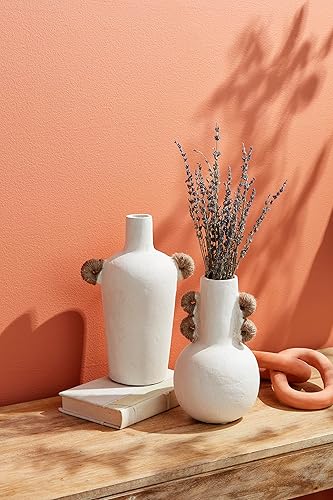 Miniatura 3 de Mud Pie Dos jarrones de yute mache; aproximadamente 9 1/2 x 5 pulgadas de diámetro