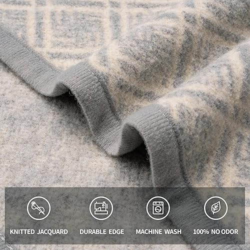 Miniatura 7 de ACUSHLA Manta de lana merina, suave, cálida, gruesa, lavable, para cama grande, para camping, exteriores, viajes, para todo tipo de clima, color