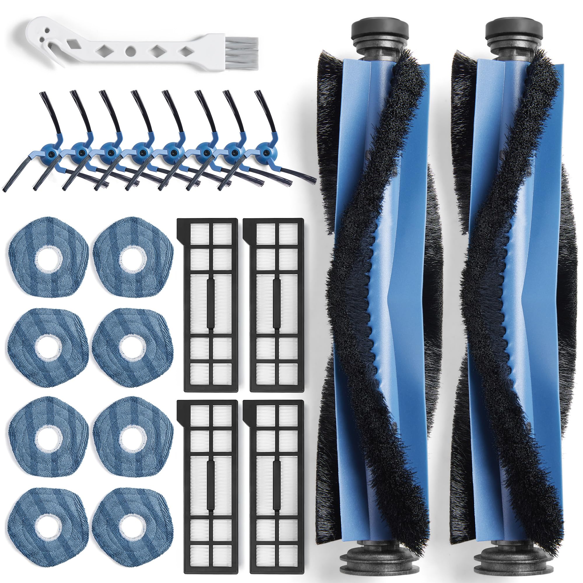 Sponsored Ad – 23 Pack Accessories Kit for Eufy X10 Pro Omni Vacuum Cleaner, Replacement Parts with 2 Main Brushes, 4 filters, 8 Side Brushes, 8 Mops, 1 Cleaning Brush