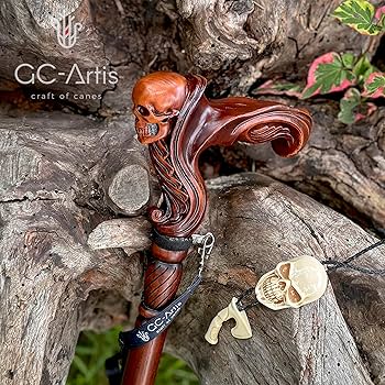 Amazon.co.jp: GC-Artis スカルヘッド木製杖 - 人間工学的で快適な