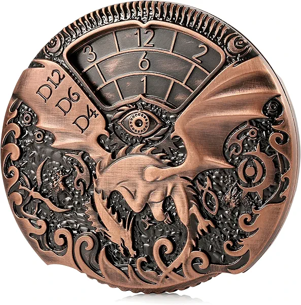 DND Spinner Dice DNDND 7-in-1 Fidget Spinner Metal D&D Dice Set with Gorgeous Gift Box for Dungeons and Dragon and Tabletop Game (Copper)
