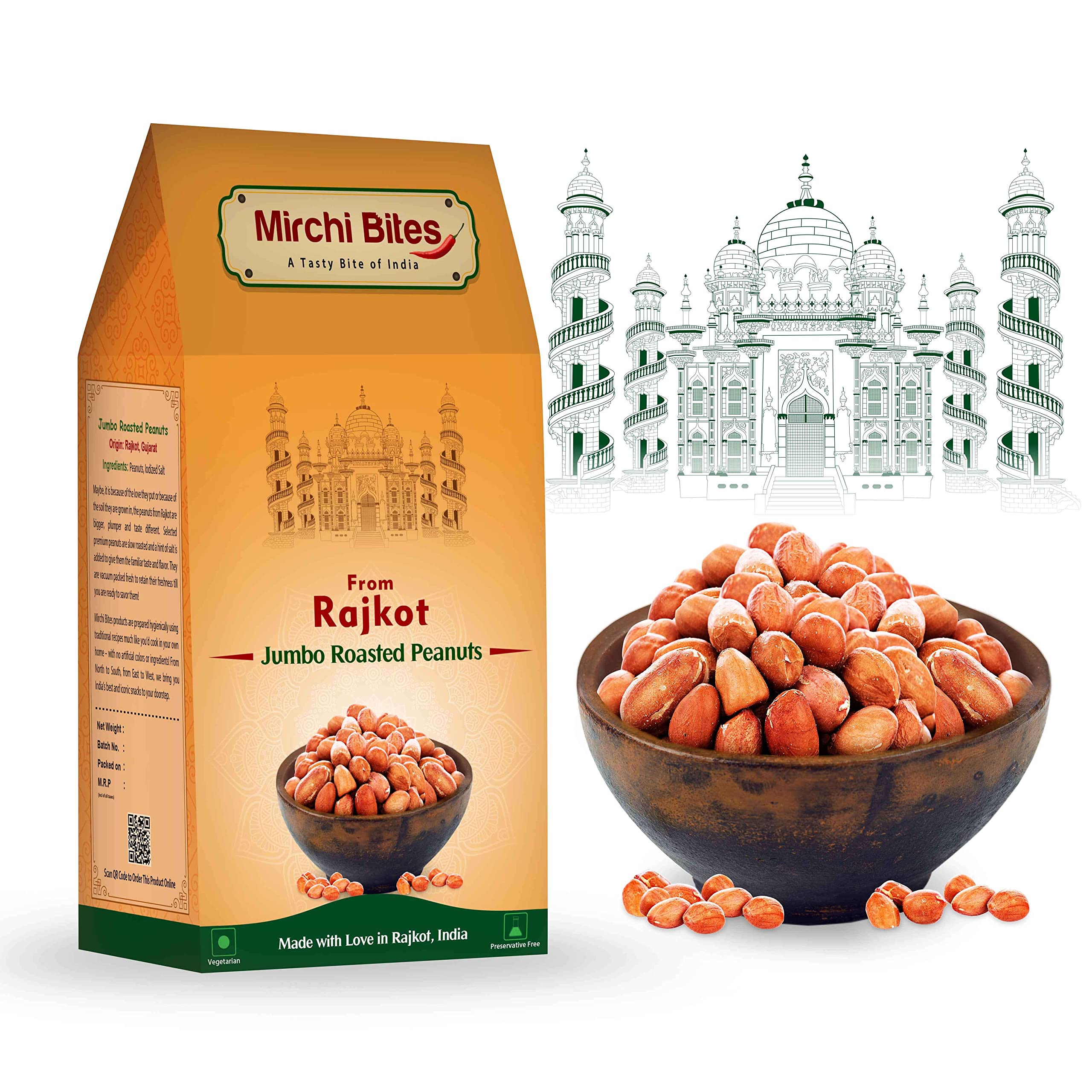 Mirchi Bites Rajkot Roasted Jumbo Peanuts | Khari Sing | Salted Peanuts | Large Salted Peanuts | Rajkots Famous Jumbo Peanuts (B0BNDX1T4B) Amazon Price History, Amazon Price Tracker