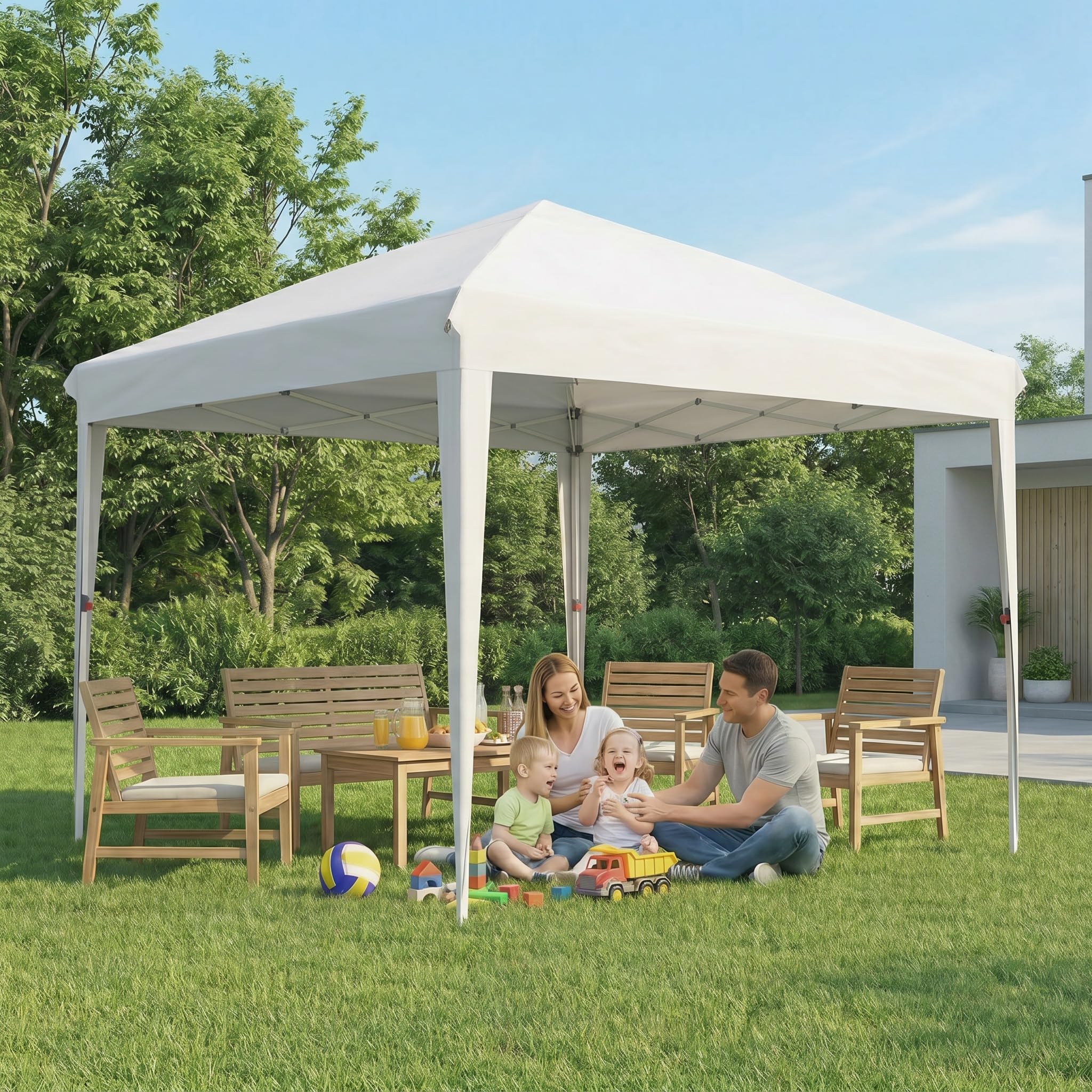 COBIZI Pavillon 3x3 Faltpavillon Wasserdicht Stabil Winterfest Faltbar Partyzelt mit 4 Seitenteilen Pop up Gartenpavillon UV Schutz 50+ Höhenverstellbar für Strand Hochzeit Camping, Weiß