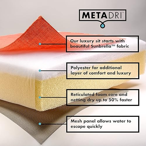 Miniatura 8 de METADRI Cojín de asiento profundo para exteriores, 26 pulgadas de ancho x 30 pulgadas de largo x 4 pulgadas de alto, coral fundido