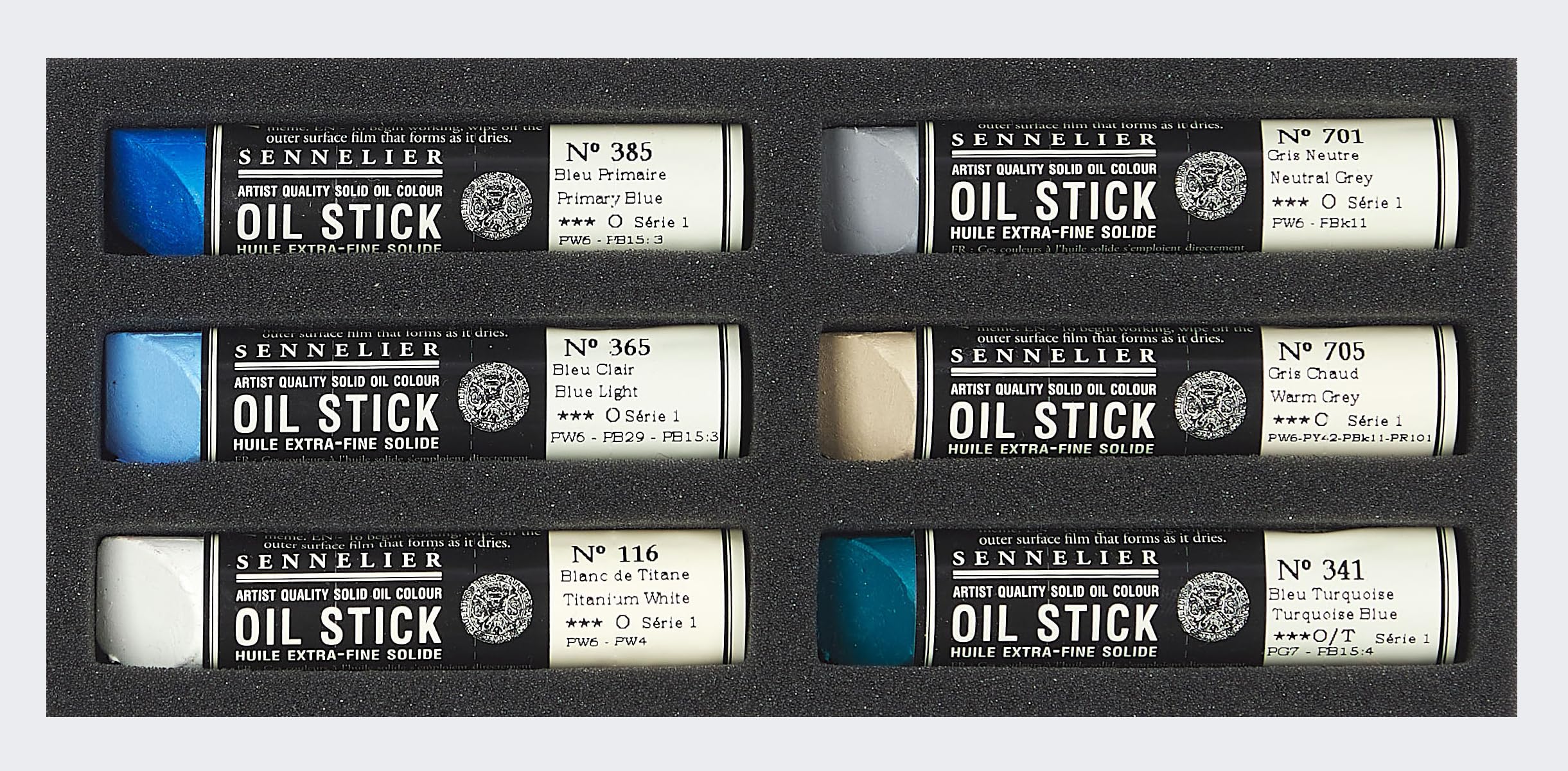 Sennelier Mini Oil Sticks 6 pezzi. Set paesaggio marino e mini pinza