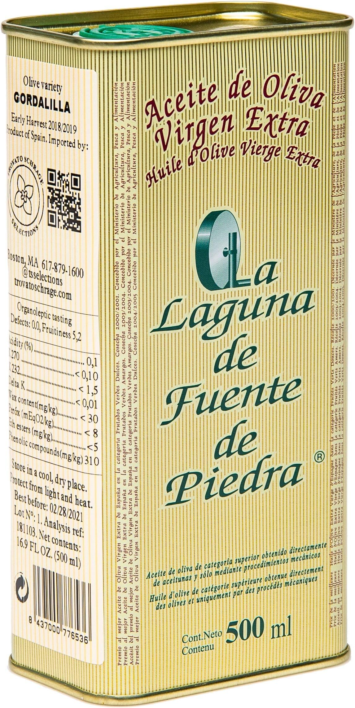 La Laguna de Fuente de Piedra | Extra Virgin Olive Oil | 2020/21 | 16.9 fl oz | Single Estate Production | Small Batch | Unblended | Early Harvest | 100% Gordalilla Olive | Spanish