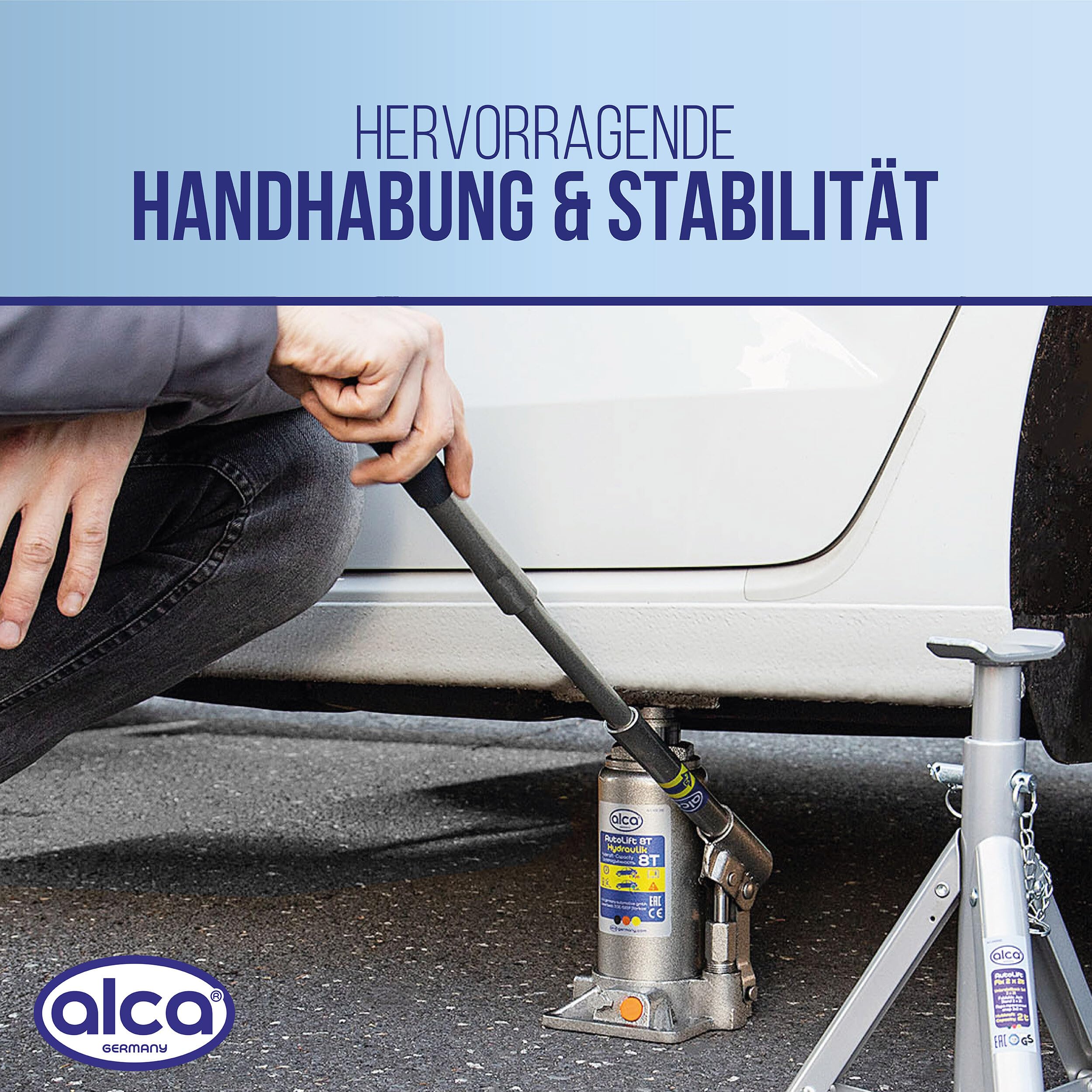 alca® Cric hydraulique 8 t, 185-355 mm Hauteur de Levage