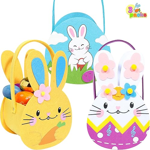 JOYIN 3 cestas de Pascua, cestas de conejo de Pascua para niños, caza de huevos de Pascua, recuerdos de fiesta de Pascua, cubo de caza de huevos de