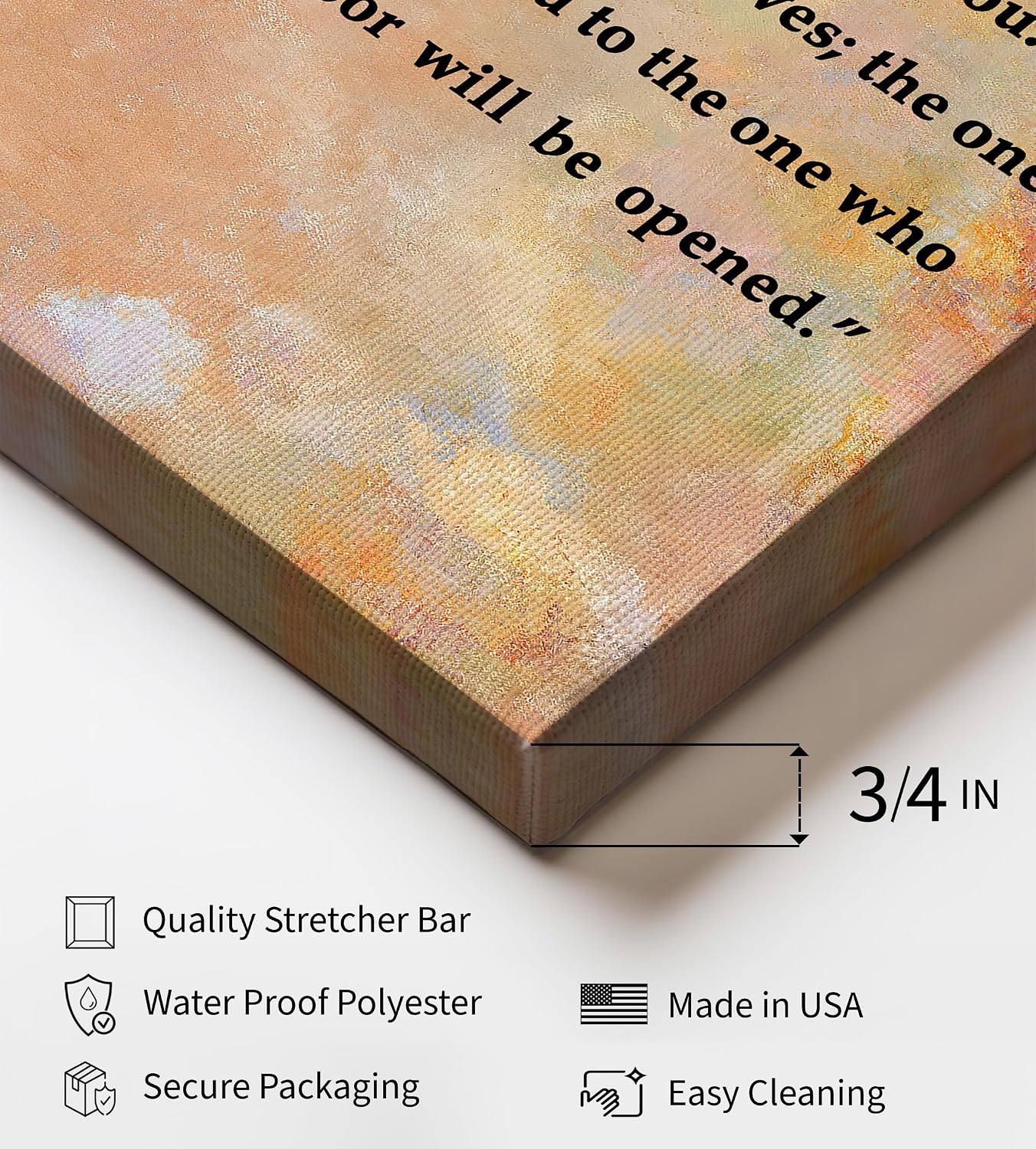Poster Master Matthew 7:7-8 Canvas - Bible Print - Inspirational Scripture Art - Religious Gift for Men, Women - Christian Wall Decor for Chapel, Bedroom or Living Room - 8x10 STRETCHED Canvas