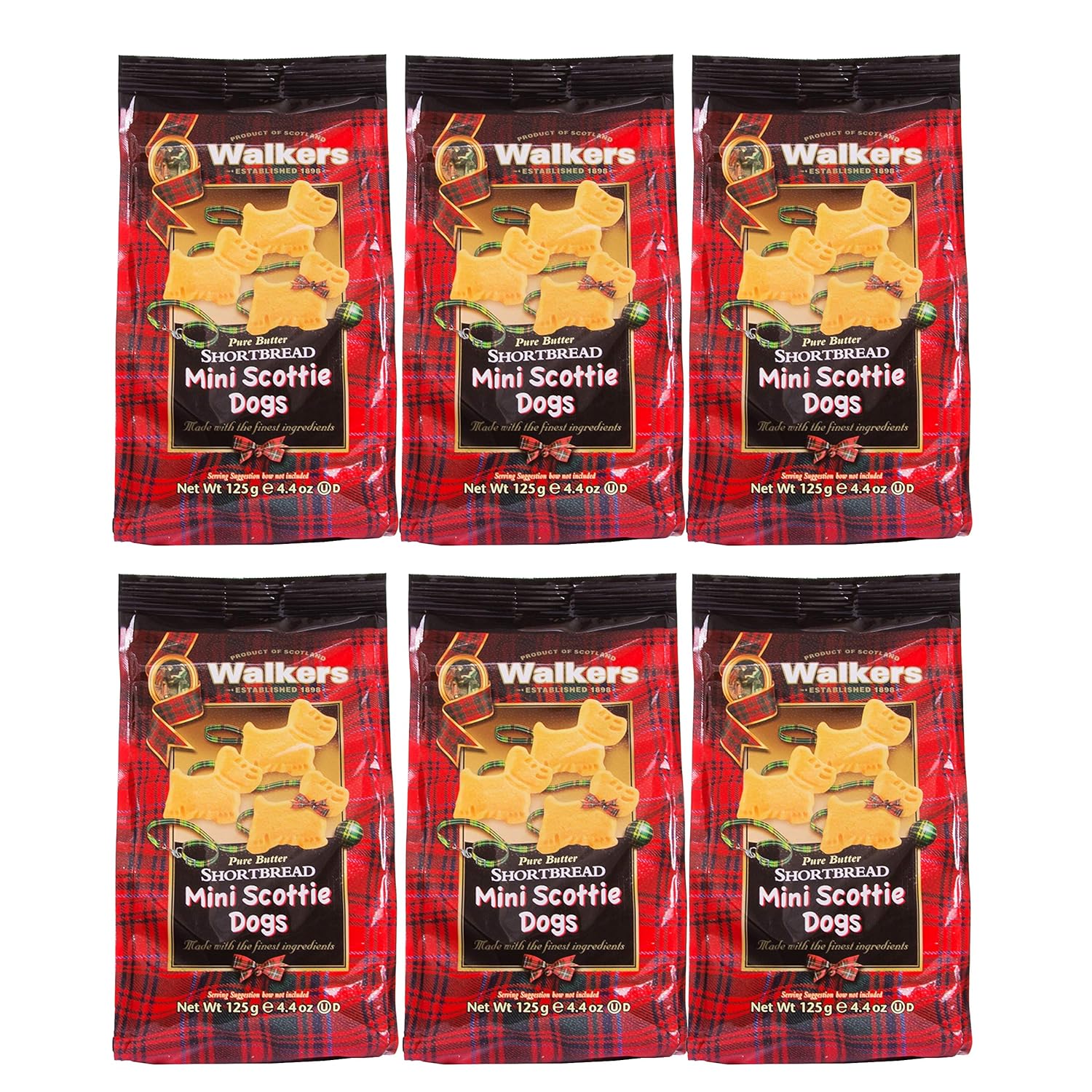 Walker's Shortbread Mini Scottie Dog Shaped Cookies, Pure