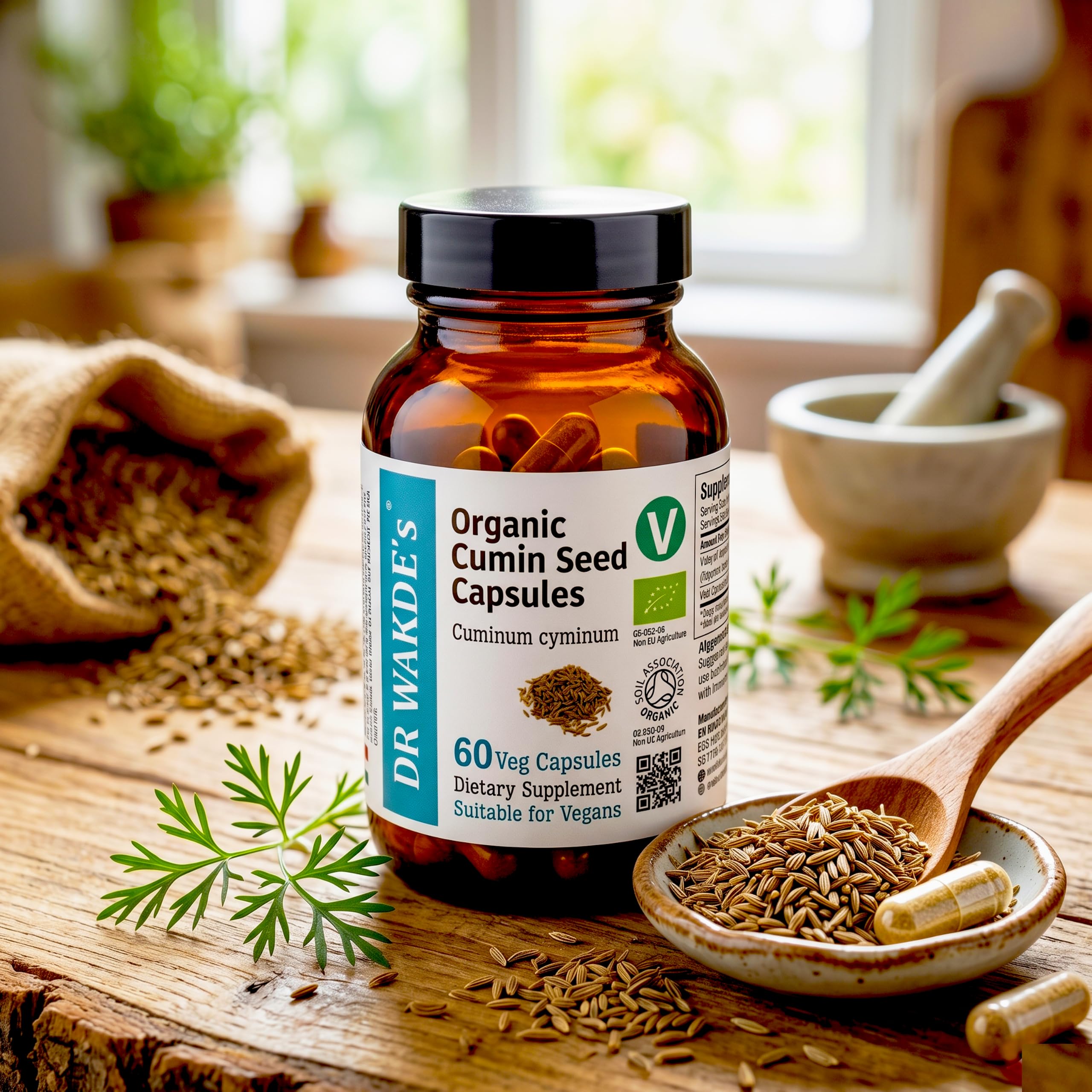 DR WAKDE'S Kreuzkümmel-Kapseln (Cumin) I 100% Kräuter I 60 Vegetarische Kapseln I Ayurvedische Nahrungsergänzung