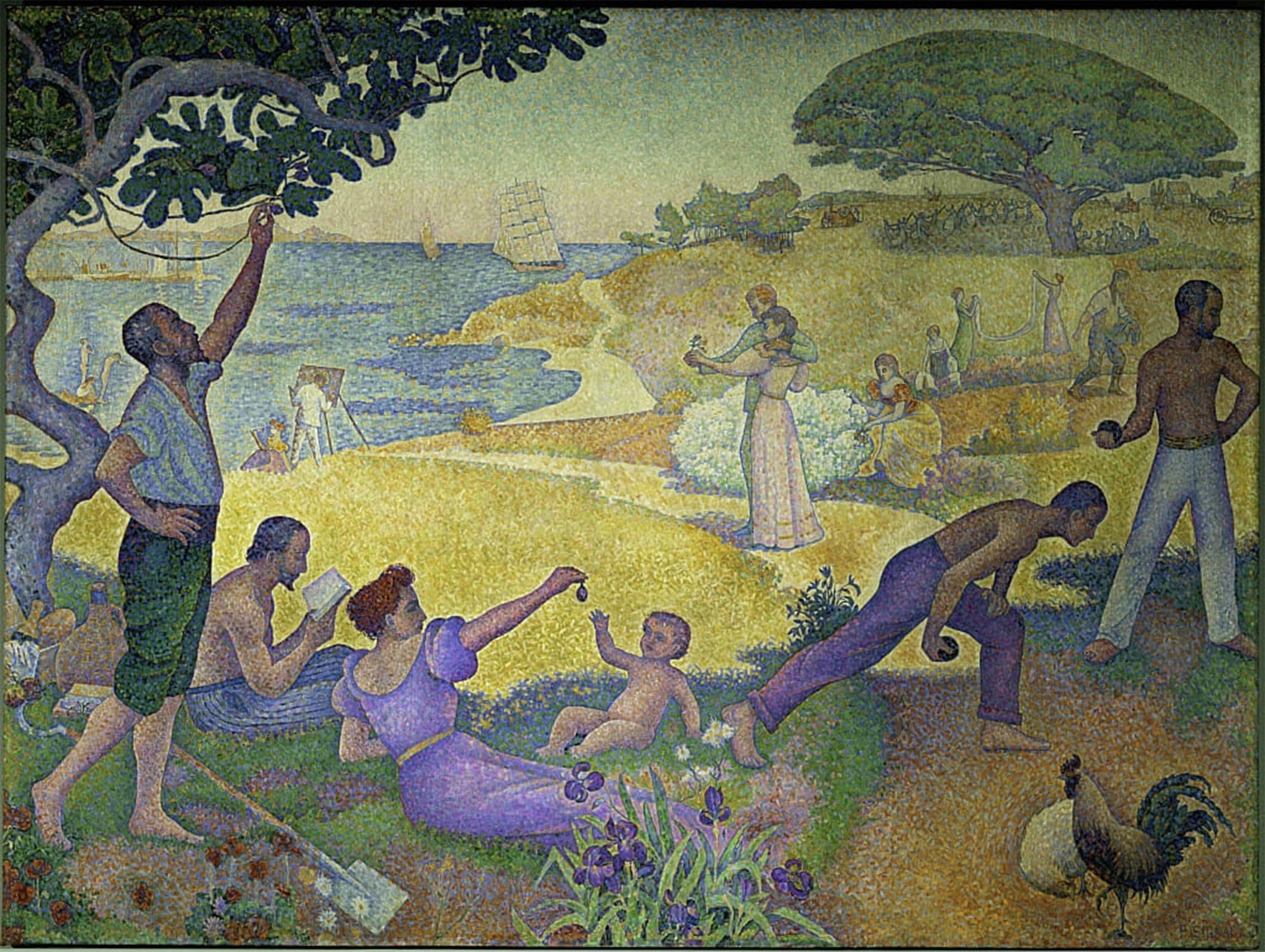 POSTERIIk Famous Modern Artwork Art Mural in the Time of Harmony. the Golden Age Is Not in the Past It Is in the Future by Paul Signac Oil Paintings Pictures for Home Decor 60x90cm