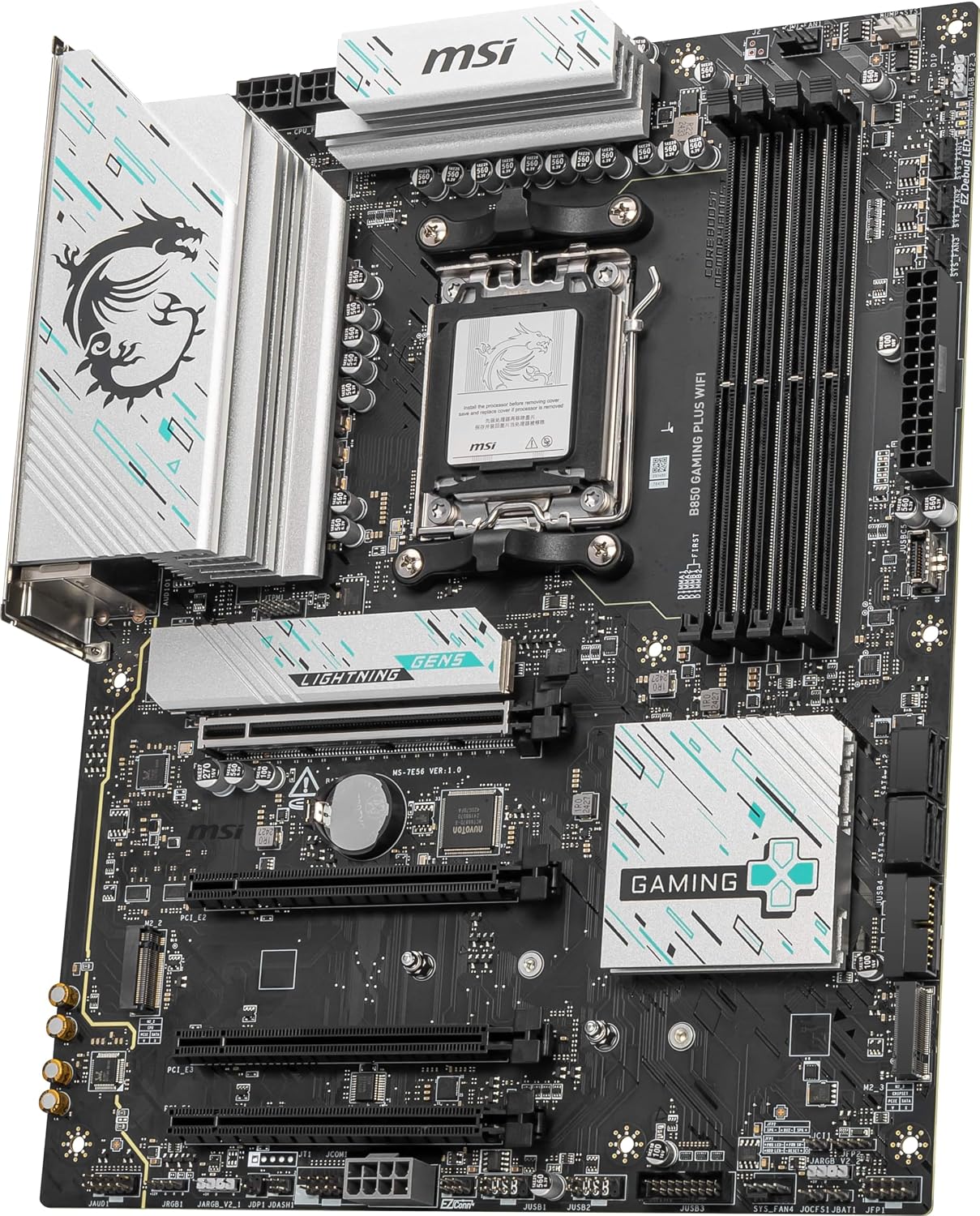 MSI B850 GAMING PLUS WIFI Motherboard,ATX-Supports AMD Ryzen 9000-7000 Processors,AM5-DDR5 Memory 8200+ MT/s (OC),PCIe 5.0x16 & 4.0x16,M.2 Gen5,Wi-Fi 7,5G LAN+HIGH-SPEED DDR5 RAM 32GB (2x 16GB) Bundle