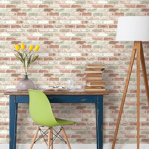 Miniatura 2 de RoomMates Papel pintado de ladrillo recuperado, RMK12194PL