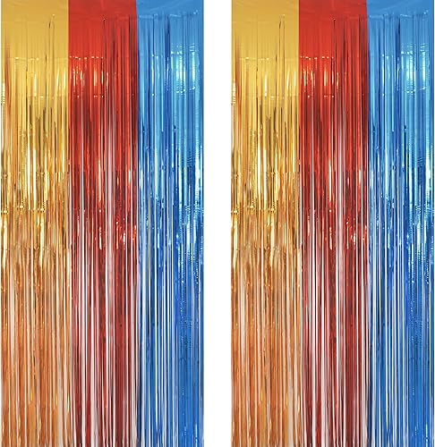 Miniatura 22 de GREATRIL - Fondo de fiesta con flecos iridiscentes y mariposas, serpentinas de estilo de hada para decoraciones de cumpleaños con temática de