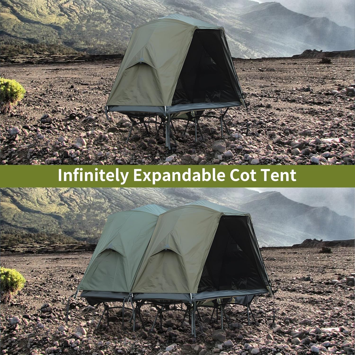TENPLAY 1-Person Cot Tent Flysheet,Must be Used with Matching Inner Tent, Lightweight,Waterproof, Sun Protection,Nylon, Easy Setup,Expandable Rainfly for Camping, Hiking, Backpacking, Picnics