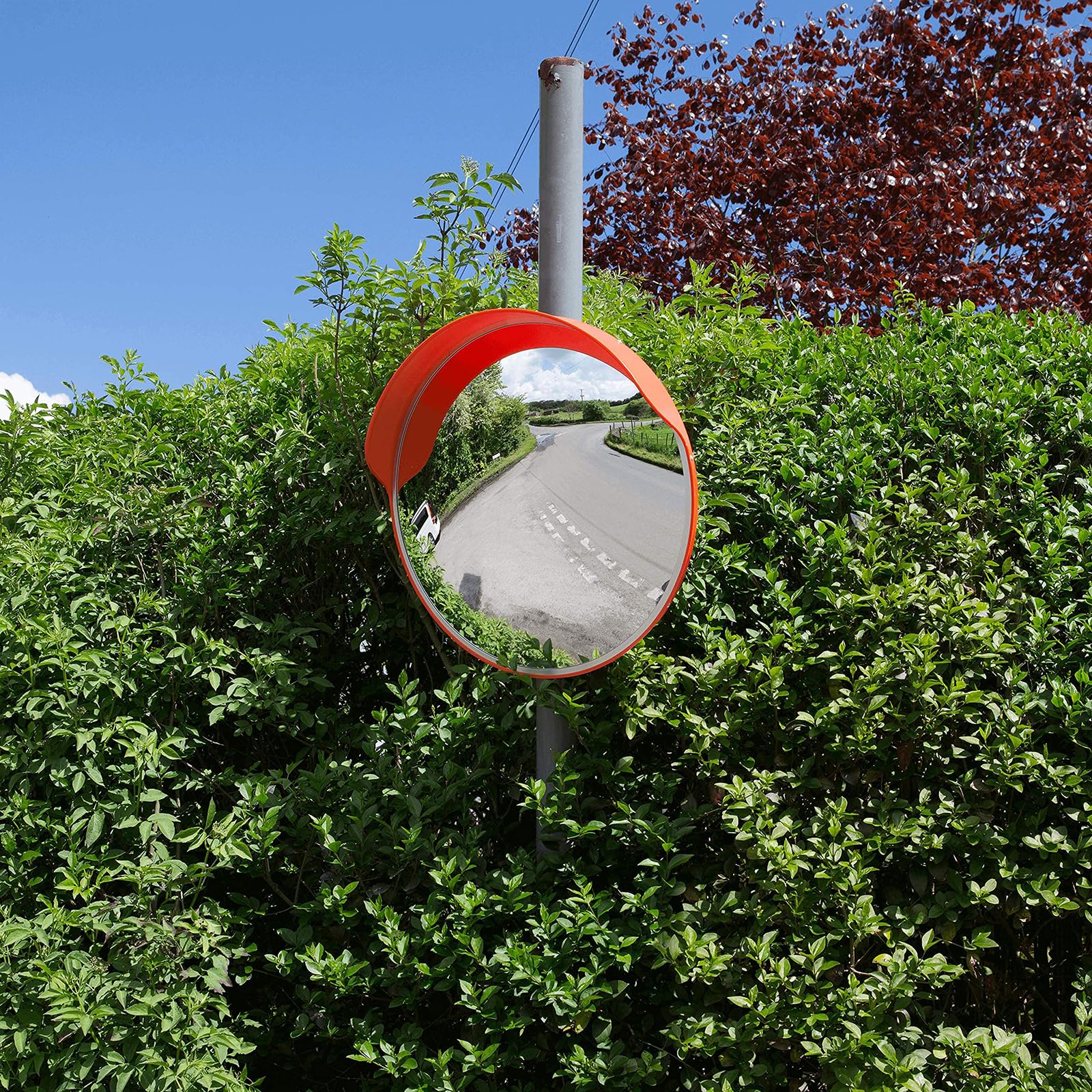 Specchio Convesso di Sicurezza Stradale, Specchio di Sicurezza Convesso Visibile Grandangolare da 30 cm, Staffa per Montaggio a Parete Regolabile, Specchio da Strada per Garage, Traffico, Vialetto