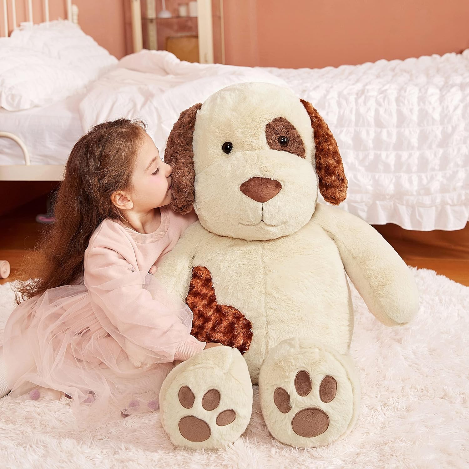 IKASA Giant Dog Labrador Stuffed Animal Plush Toys,Puppy Soft Toy Large Cute Huge Jumbo Big Size Plushie,Gifts for Kids (30 inches, Light Brown) - Image 4