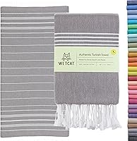 Vista 12 de WETCAT Toalla de playa turca de gran tamaño (38"x71") 100% algodón turco, fabricada en Turquía - sin arena, extragrande, ultrasuave, de secado