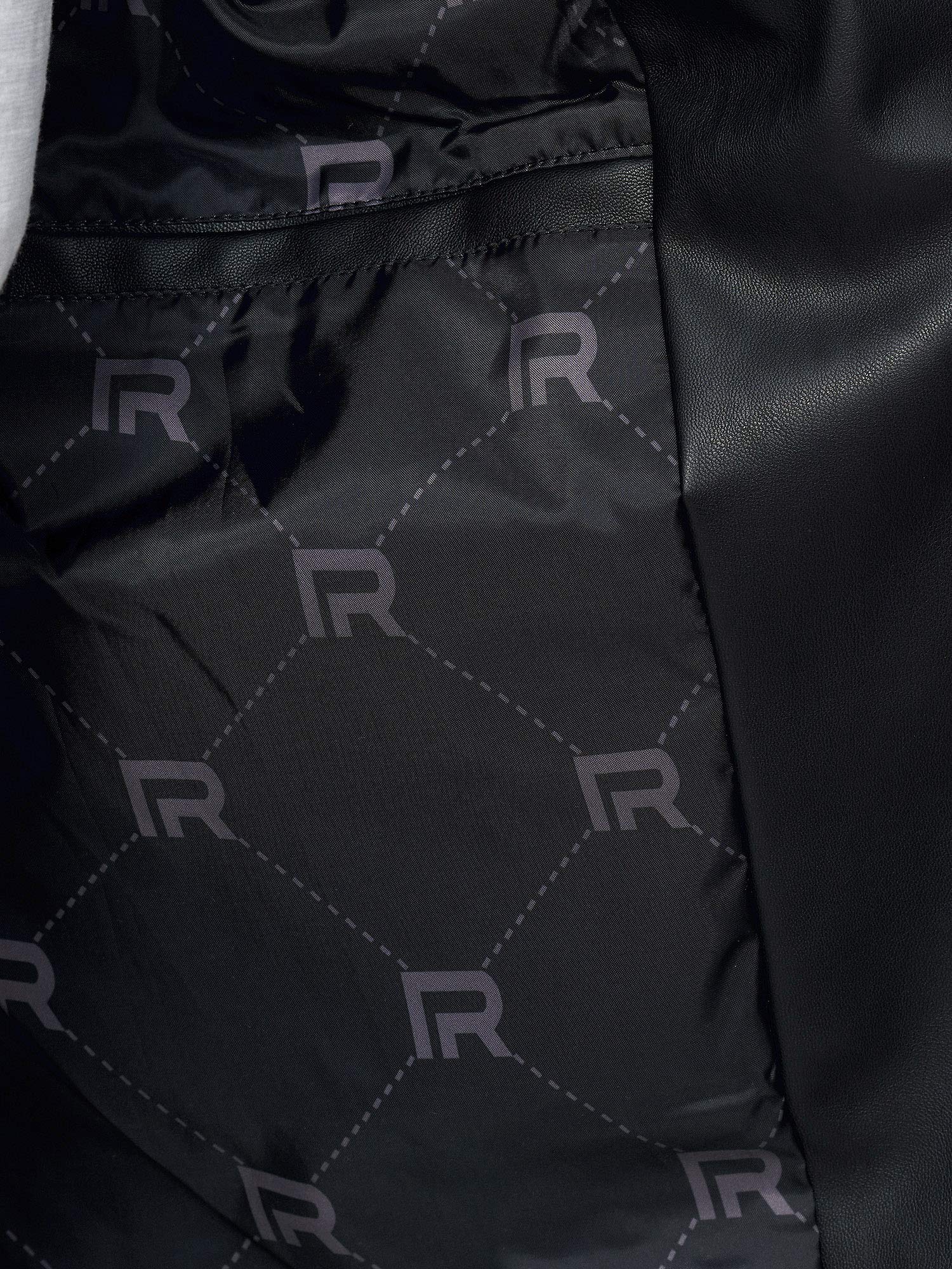 Red Bridge Chaqueta Guateada Manga Larga para Hombre Cuero sintético Negro