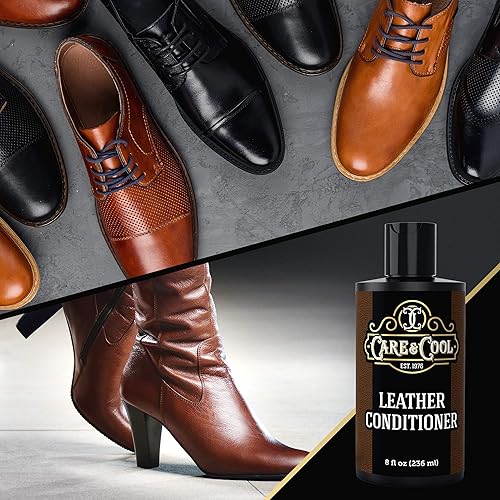Miniatura 5 de Care & Cool Acondicionador y suavizante de cuero definitivo con paño de alta tecnología. Restaura, pule y rejuvenece tus zapatos, botas, chaquetas,