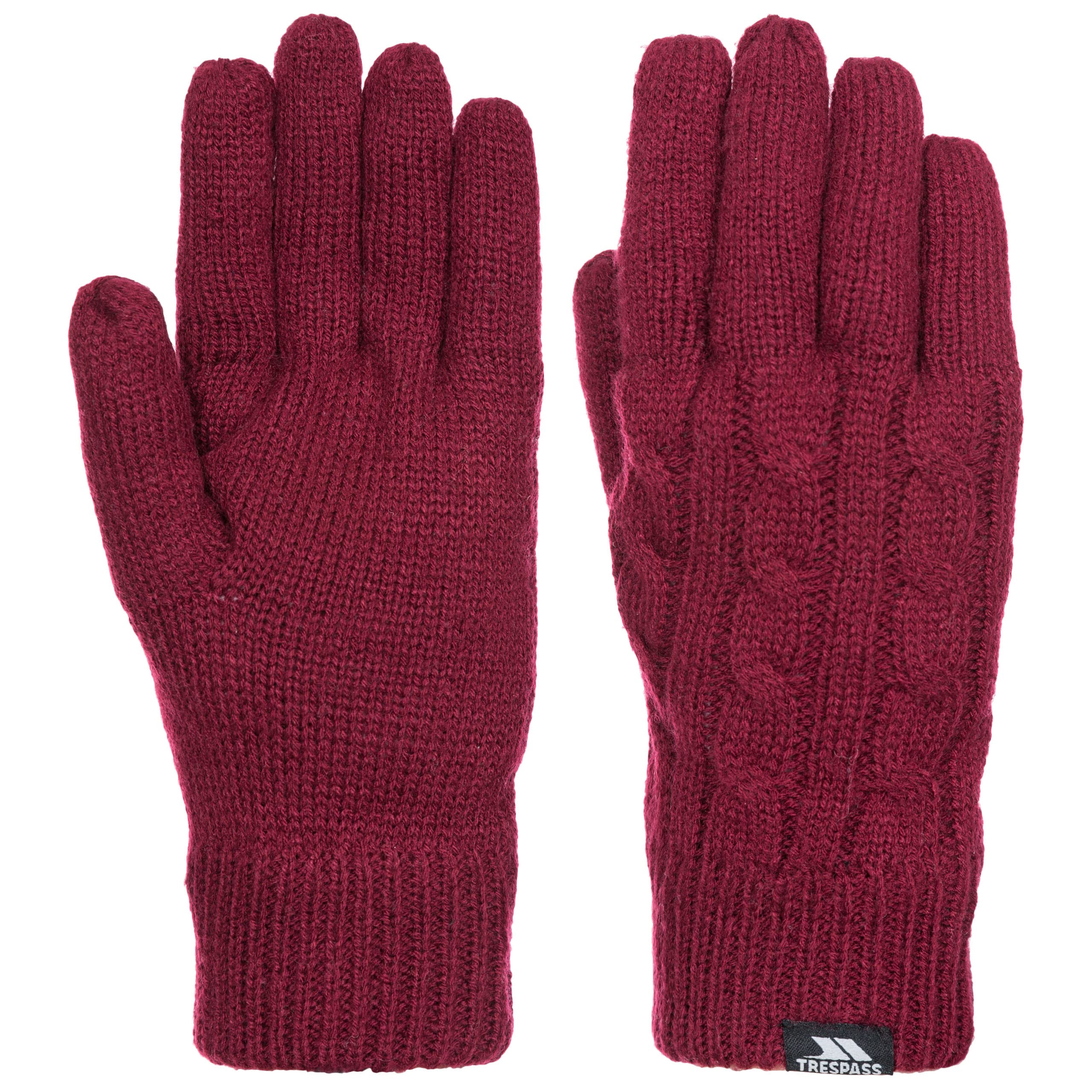 Trespass Women's Bur Sutella Intrusion Guantes De Punto Para Mujer Otoño-Invierno, Multicoloured, S/M, Rojo, S/M