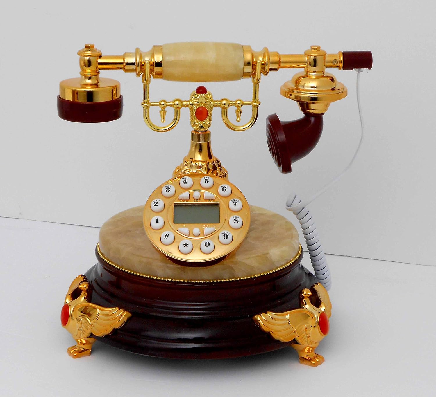 Retro Style Push Button dial Desk Onyx Telephone/Home Decorative # 1713