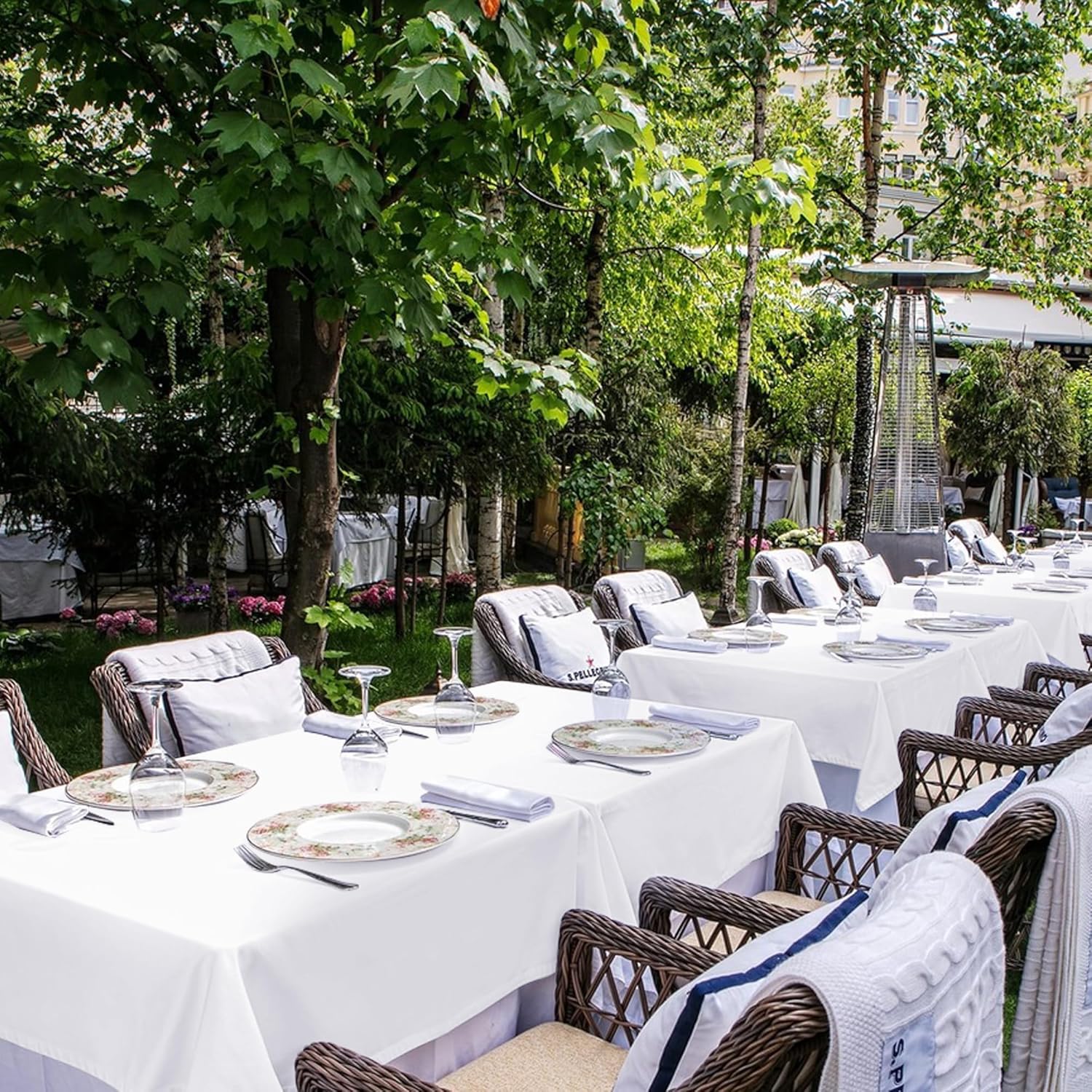 sancua White Tablecloths for 8 Foot Rectangle Tables, 6 Pack - 60x120 Inch - Washable Fabric Cloth Table Cloth for Wedding, Party, Birthday, Banquet, Reusable Polyester Table Covers - Image 4