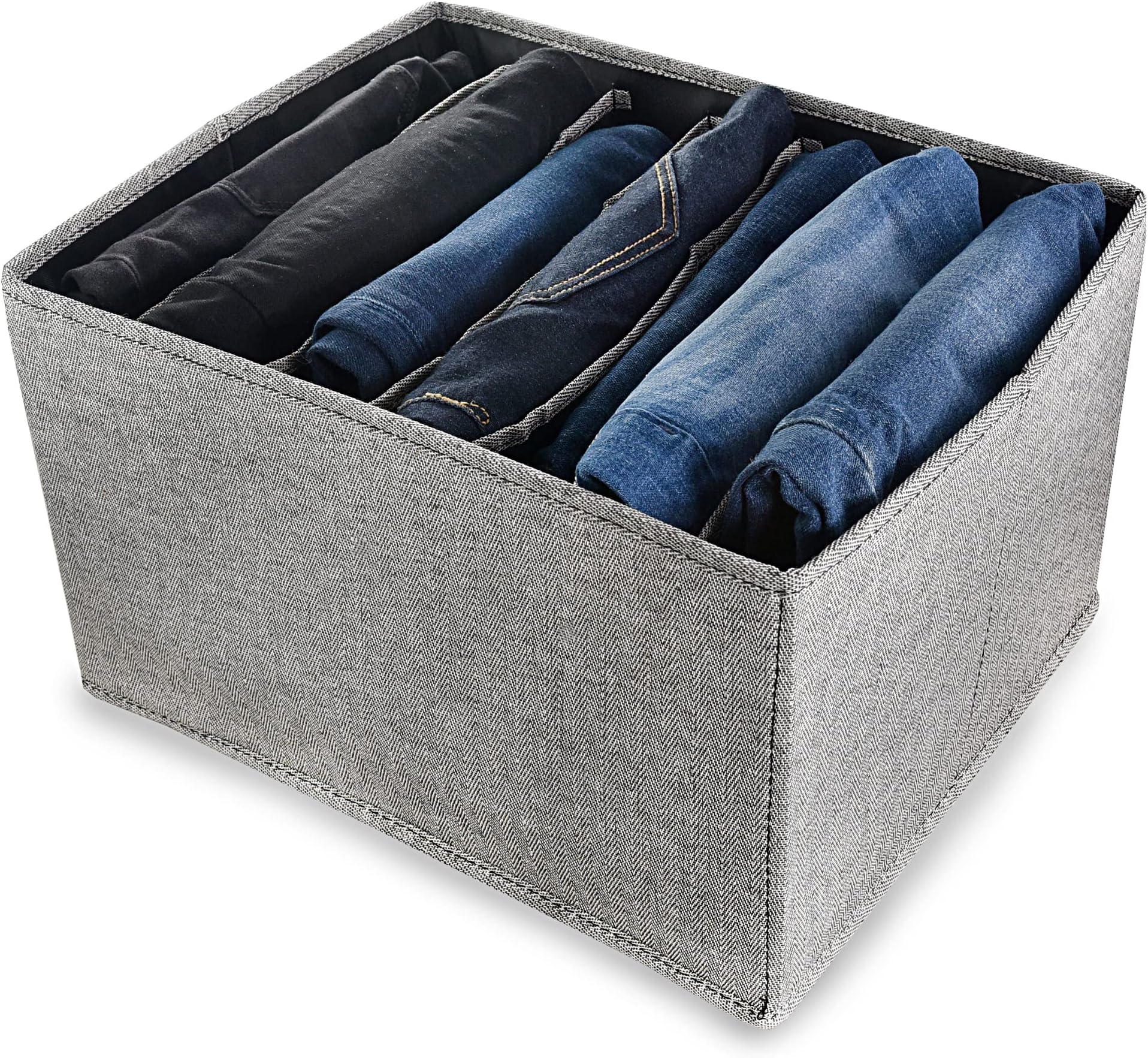 Golden Chest Clothing Storage Organizer for Pants and Clothes | Wardrobe Space Saving Bedroom Closet Organization | Drawer Organizers with Dividers for Jean Pant Leggings Shirt | Large Upgraded Size