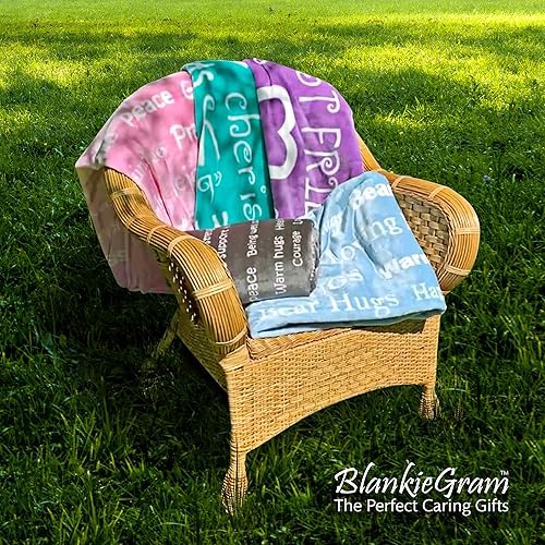 Miniatura 2 de BlankieGram - Manta con texto en inglés "Healing Wishes", regalos cómodos para familiares y amigos, manta de forro polar de felpa, color morado