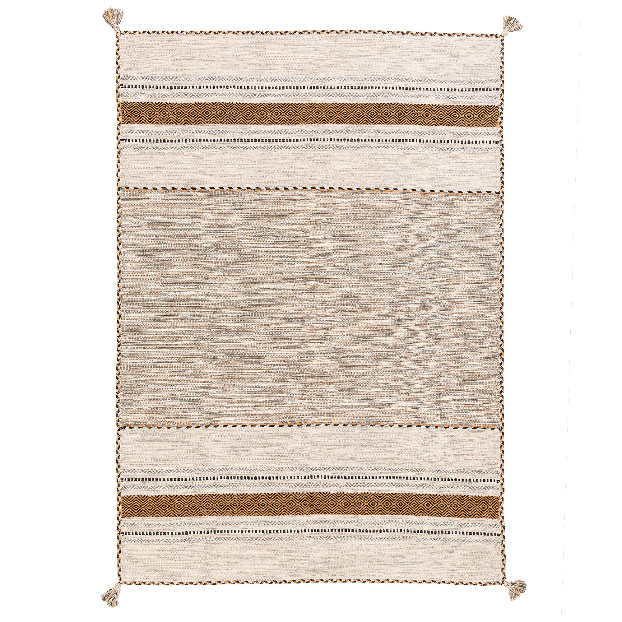 Pergamon Navarro - Tapis Kilim Naturel - Curry Beige - 6 Tailles Disponibles