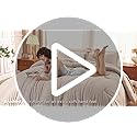 MUXHOMO 7 Pieces California King Comforter Set, Soft Bed in a Bag Cal King Size, All Season Bedding Set with Comforter, Flat Sheet, Fitted Sheet, Pillowcases & Shams, Lavender