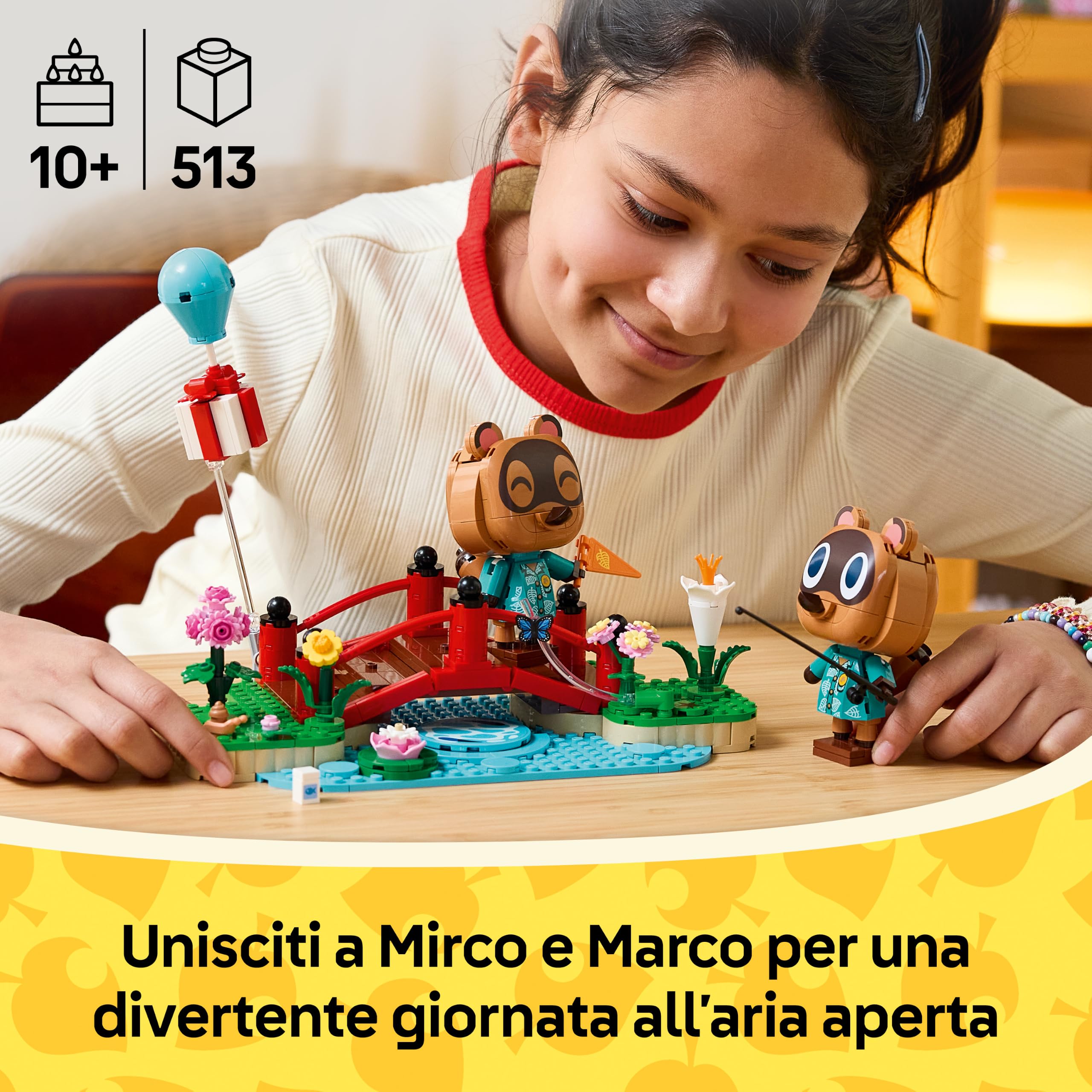 LEGO Animal Crossing Una Giornata all'Aria Aperta per Mirco e Marco - Action Figure di Procioni con Accessori - Decorazioni per Cameretta - Regalo per Gamer, Bambine e Bambini da 10 Anni in su - 77059