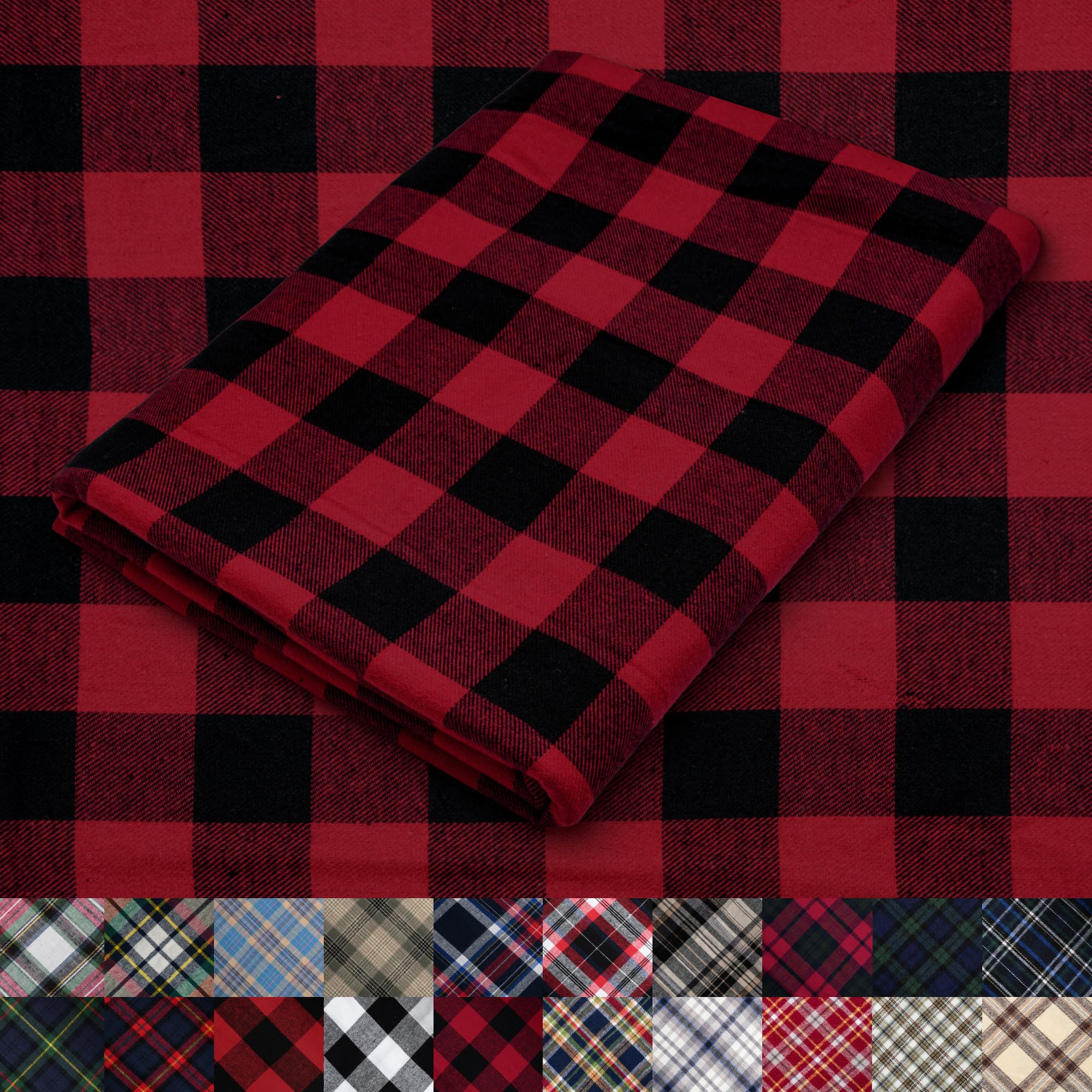 Pico Textiles 1 Yard Blue and Green Blackwatch Tartan Plaid Flannel Fabric - 60" Wide - 100% Cotton - Sold by The Yard - for Shirts, Scarves, Pajamas & Receiving Blankets — view 50