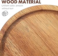 Vista 7 de STOBAZA Bandejas decorativas de madera de acacia para mesa auxiliar, juego de 2 bandejas redondas de madera para centro de mesa, bandeja para velas