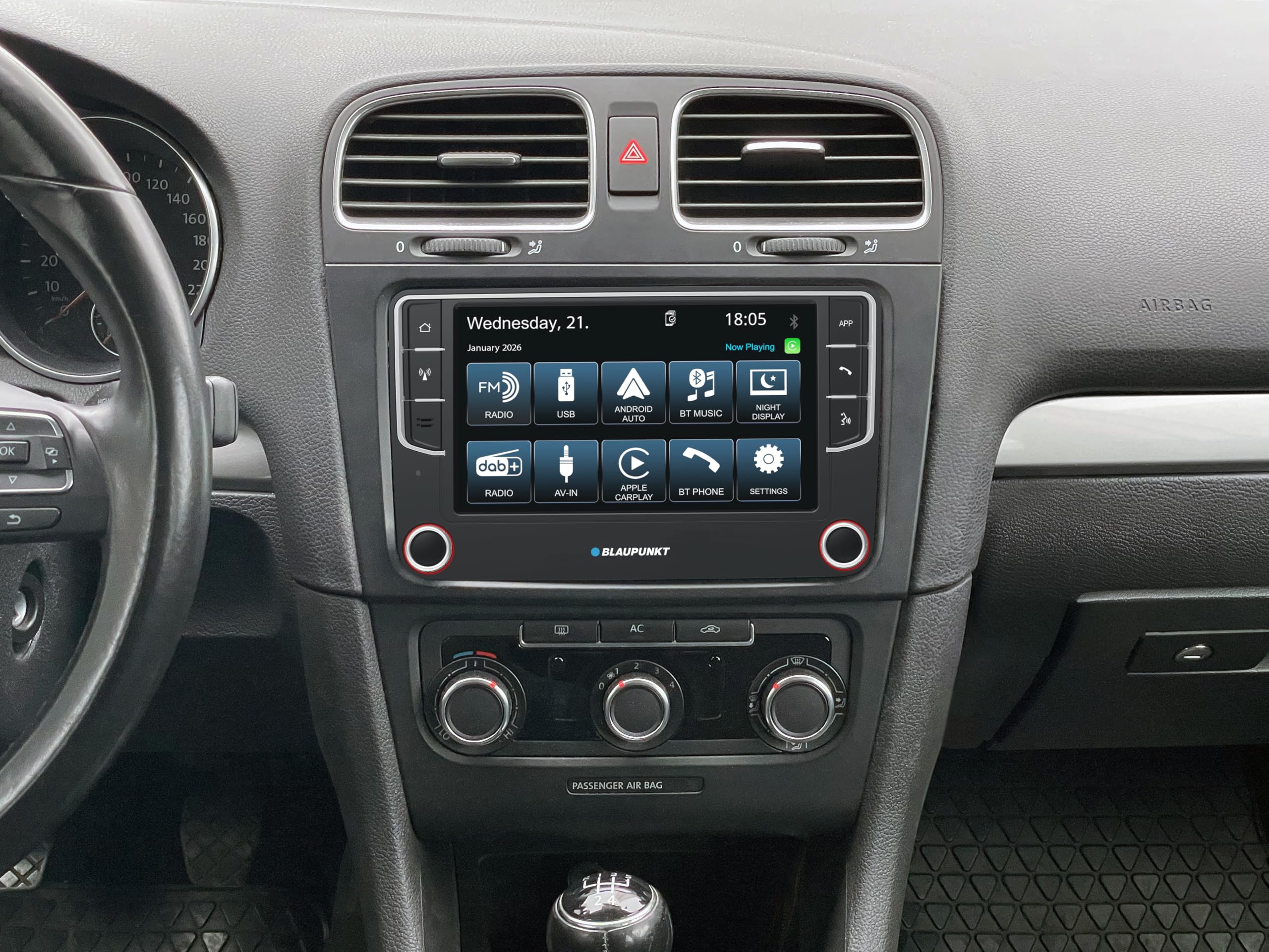 Blaupunkt Wolfsburg 648, Car Multimedia, CAN-Bus Anbindung, 7“ Touchscreen, CarPlay + Android Auto, DAB+, Bluetooth, Freisprecheinrichtung, USB, Aux-Eingang, Rückfahrkamera, 4x45Watt, 12V