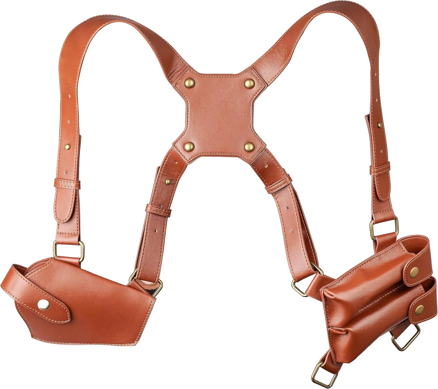 Nate Gun Holster Vertical Shoulder Holster with Double Magazine for Men Women Halloween Cosplay Black