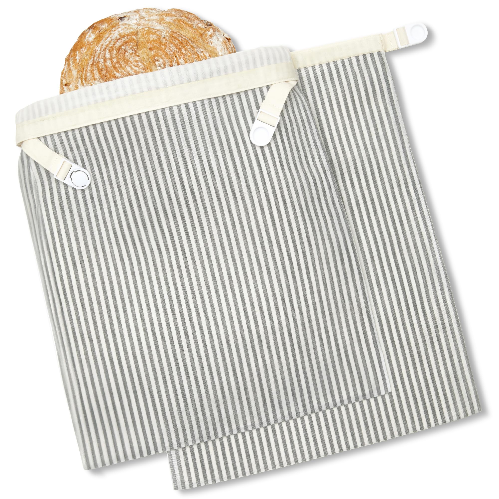 HONGBAKE Reusable Beeswax and Linen Bread Bags with Zippe