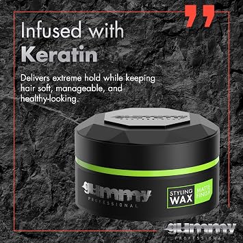 Gummy Professional Hair Styling Wax for Men & Women - Strong Hold Matte Finish - Flexible Hair Product for Long-Lasting Hold, Grooming, and Texturizing w/Professional Salon-Quality Finish 150ml
